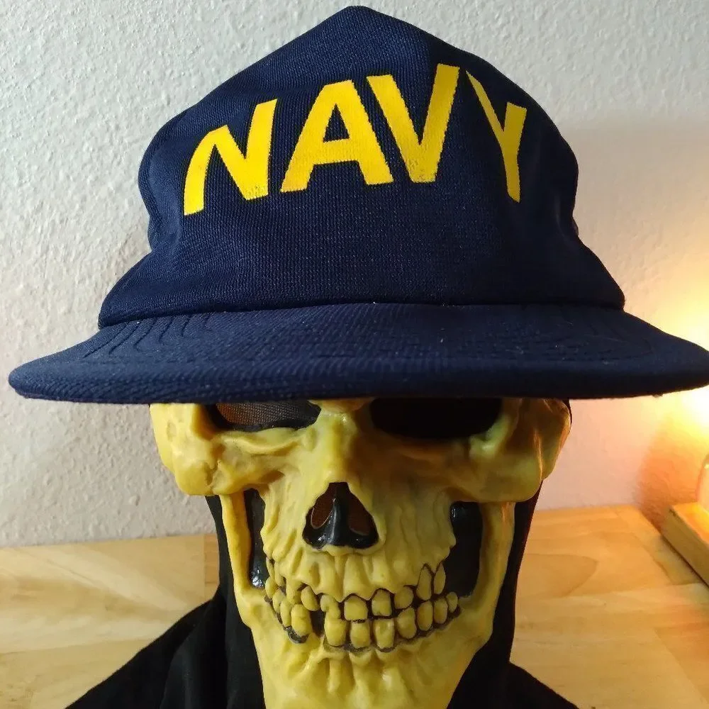 Vintage Navy Trucker Snap Back Hat